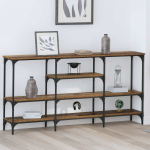Konsoollaud riiuliga vana puit 160 x 29 x 80 cm tehispuit