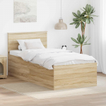 Voodiraam peatsiga sonoma tamm 75 x 190 cm tehispuit
