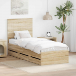 Voodiraam peatsiga sahtliga Sonoma tamm 75 x 190 cm Inseneripuit