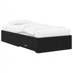 Voodiraam ladustamisega Must tamm 80 x 200 cm Tehispuit