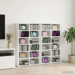 CD kapp 2 tk Valge 60 x 17 x 92 cm Tehispuit