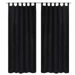 Aasadega satiinist kardinad 2 tk 140 x 245 cm must