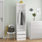 Garderoob sahtlitega valge 50x50x200 cm tehispuit