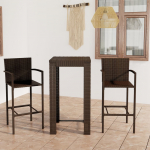 3-osaline aiabaari komplekt k&auml;etugedega, pol&uuml;rotang, pruun