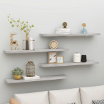 Seinariiulid 4 tk, betoonhall, 120 x 23,5 x 3,8 cm mdf