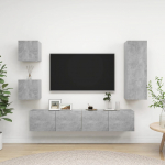 5-osaline telerikappide komplekt, betoonhall, puitlaastplaat