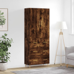 K&otilde;rge kapp, suitsutatud tamm, 69,5 x 34 x 180 cm, tehispuit