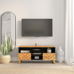 Tv kapp, pruun ja must, 100x33,5x46 cm, mangopuit