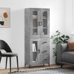 K&otilde;rge kapp, betoonhall, 69,5 x 34 x 180 cm,tehispuit