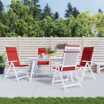 K&otilde;rge seljatoega toolipadjad 4 tk, punane, oxford kangas