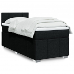Kontinentaalvoodi madratsiga, must, 80x200 cm, kangas