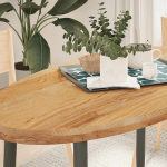 Lauaplaat, helepruun, 120 x 60 x 4 cm, tammepuit ovaalne