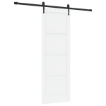 Libisev uks koos riistvara komplektiga valge 73.5x211 cm tugev puidust m&auml;nd