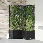 Aia istutuspott 3 tk must 80 x 80 x 143 cm teras