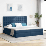 Voodi hoiukohaga ja madratsiga Sinine 200 x 200 cm Pol&uuml;ester