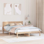 Voodiraam Pruun 150 x 200 cm M&auml;nnipuit