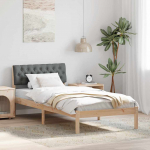 Voodiraam peatsiga pruun ja tumehall 90 x 190 cm M&auml;nnipuit