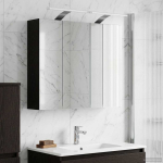 Vannitoa peeglikapp jaoks Must tamm 60 x 14,5 x 50 cm