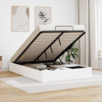 Ottomani voodiraam Valge 193 x 140 x 25 cm T&ouml;&ouml;deldud puit