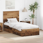 Voodiraam peatsiga sahtliga Vana puit 100 x 200 cm Tehispuit