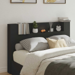 Peats LED-ribatuledega Must 160 x 16,5 x 103,5 cm Tehispuit