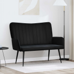 Kaks kohtaline diivan Must 115 x 61 x 87 cm Samet