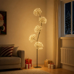 S-kujuline LED-j&otilde;ulupuu Must 20 x 20 x 175 cm Teras 840 LED-i