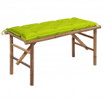 Kokkupandav aiapink padjaga, 118 cm, bambus