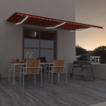 Automaatne varikatus LED, tuuleandur 600 x 300 cm, oranž/pruun