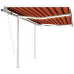 Automaatne varikatus LED, tuuleandur, 3,5x2,5 m oranž/pruun