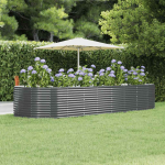 Aia taimekast, antratsiit, 367x140x68 cm, galvaniseeritud teras