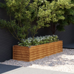 Taimekast, 194 x 50 x 36 cm, corten-teras