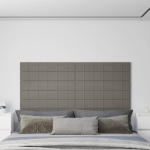 Seinapaneelid 12 tk, helehall, 90 x 15 cm, samet, 1,62 m&sup2;