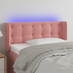 LED-voodipeats, roosa, 83x16x78/88 cm, samet