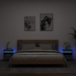 &Ouml;&ouml;kapid LED-tuledega 2 tk, hall sonoma tamm, 40 x 39 x 48,5 cm