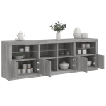 Puhvetkapp LED-tuledega, hall sonoma tamm, 202 x 37 x 67 cm
