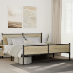 Metallist voodiraam ilma madratsita sonoma tamm 180x200 cm