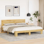 Voodiraam peatsiga ilma madratsita 180x200 cm t&auml;ispuidust tamm