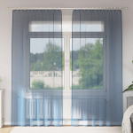 Voile kardinad varrastega taskutega 2 tk, kuninglikult sinised