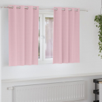 Kardinad r&otilde;ngastega 2 tk Beebiroosa 140 x 140 cm Pol&uuml;ester