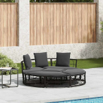OUTDOOR LOUNGE VOODI ILMA BALDAHHIINITA MUSTA POL&Uuml;ROTANGIST