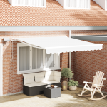 K&auml;sitsi sisset&otilde;mmatav varikatus led valges 300x250 cm, varikatus asenduskangas 3x2.5 m raam valges