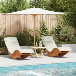 Kiikuv p&auml;ikesetool koos padjadega 2 tk tugev akaatsiapuit