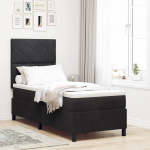 Kontinentaalvoodi madratsi ja peatsiga must 80 x 200 cm samet