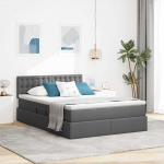 Voodi hoiukohaga ja madratsiga Tumehall 140 x 190 cm Tehispuit