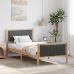 Voodiraam peatsiga pruun ja tumehall 90 x 200 cm M&auml;nnipuit