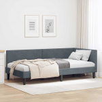 Nurga voodiraam peatsiga Tumehall 90 cm x 200 cm Samet