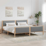Voodiraam peatsiga Pruun ja helehall 200 x 200 cm M&auml;nnipuit