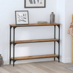 Konsoollaud riiuliga vana puit 100 x 22,5 x 75 cm tehispuit