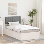 Voodiraam Pehme Peatoega peaga Helehall 100 x 200 cm Tahke m&auml;nd